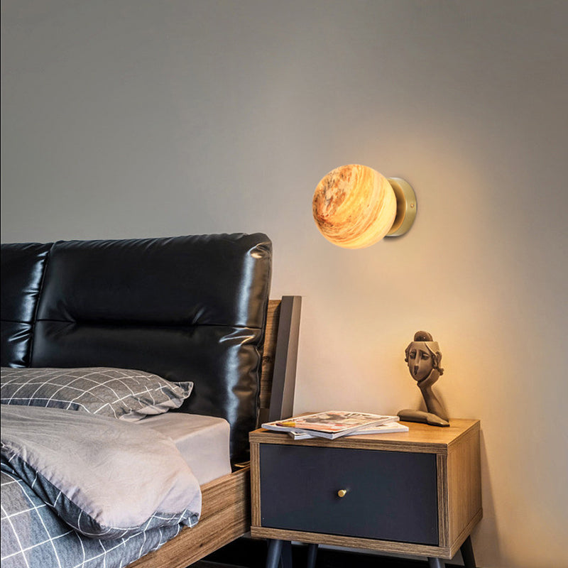 Modern Wall Sconce Globe Glass Wall Light Fixture for Living Room