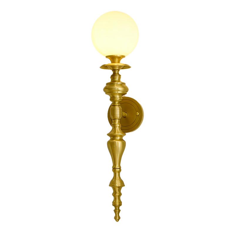 Ball Shape Metal Wall Light Modern Style 1 Light Wall Light Sconce in Gold