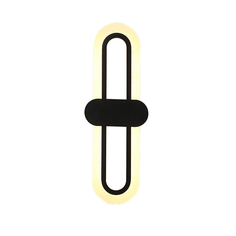 Minimalist LED Wall Lamp Ellipse Metal Sconce Lighting for Bedroom