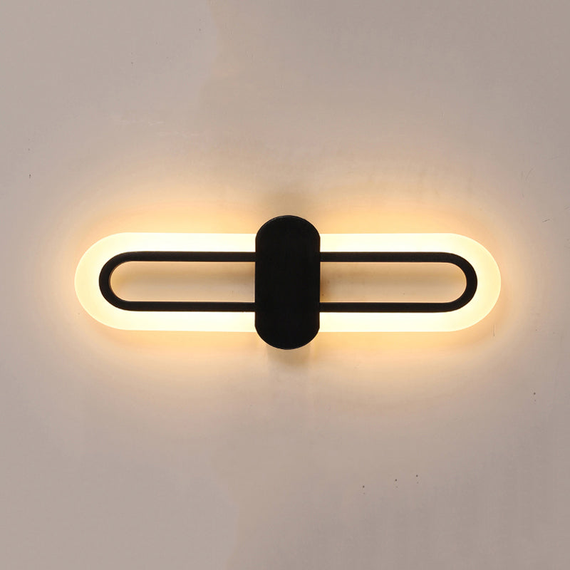 Minimalist LED Wall Lamp Ellipse Metal Sconce Lighting for Bedroom