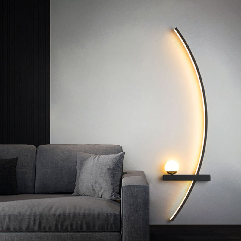 Metal Linear Shape Wall Light Modern Style 2-Lights Wall Mount Light Fixture