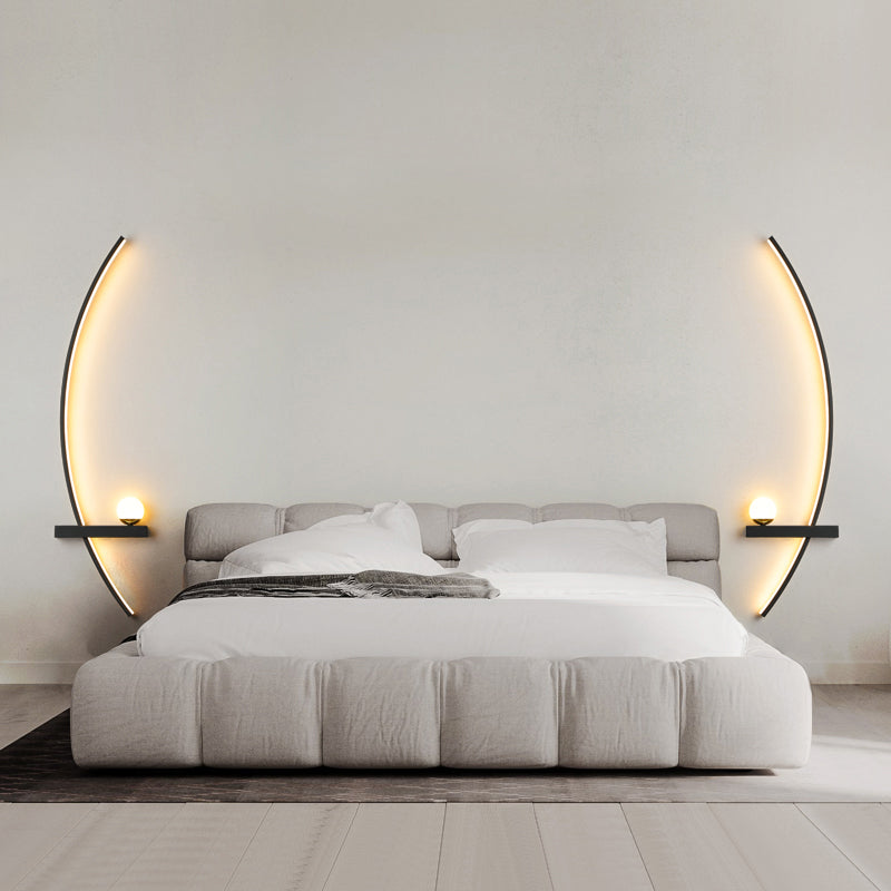Metal Linear Shape Wall Light Modern Style 2-Lights Wall Mount Light Fixture