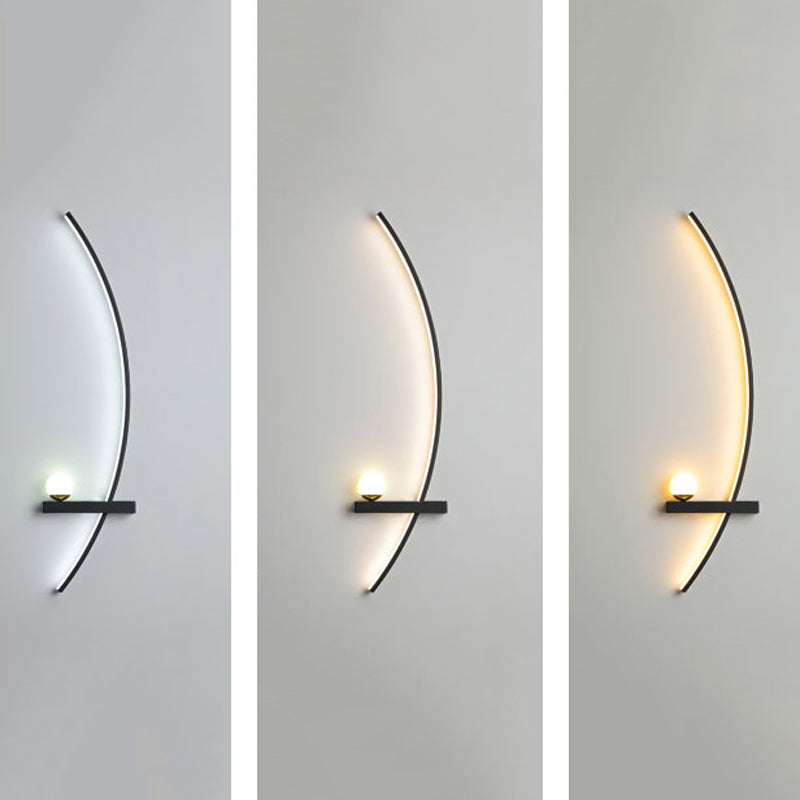Metal Linear Shape Wall Light Modern Style 2-Lights Wall Mount Light Fixture