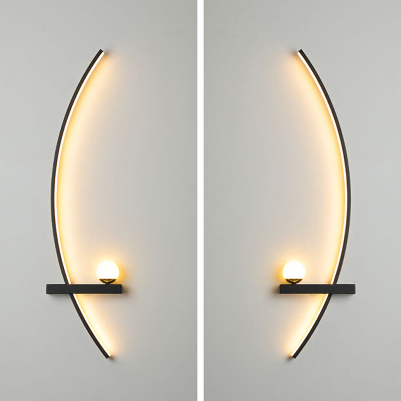Metal Linear Shape Wall Light Modern Style 2-Lights Wall Mount Light Fixture