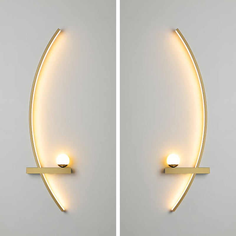 Metal Linear Shape Wall Light Modern Style 2-Lights Wall Mount Light Fixture