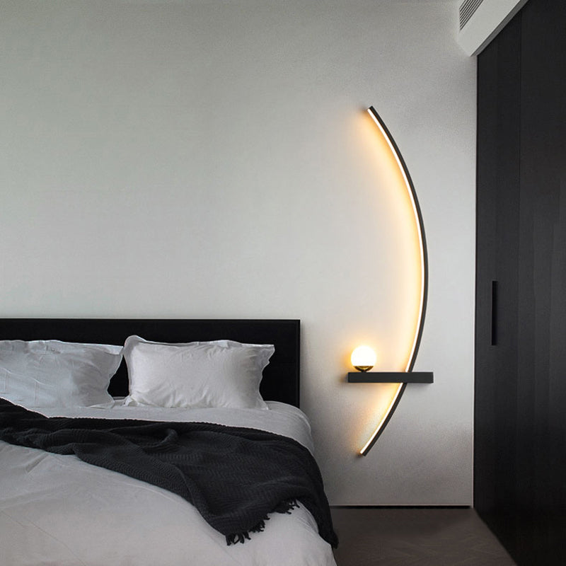 Metal Linear Shape Wall Light Modern Style 2-Lights Wall Mount Light Fixture