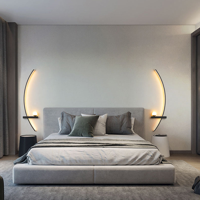 Metal Linear Shape Wall Light Modern Style 2-Lights Wall Mount Light Fixture