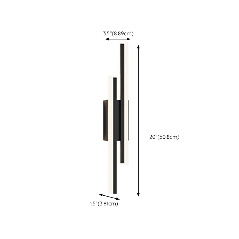 Minimalist LED Wall Lamp Black Metal Sconce Lighting for Bedroom