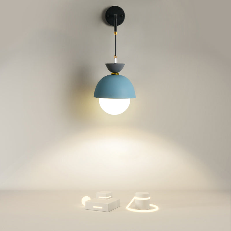 Dome Shape Metal Wall Light Modern Style 1-Light Wall Light Sconce