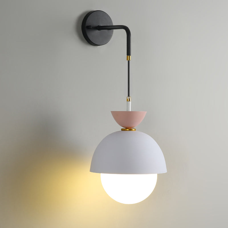 Dome Shape Metal Wall Light Modern Style 1-Light Wall Light Sconce