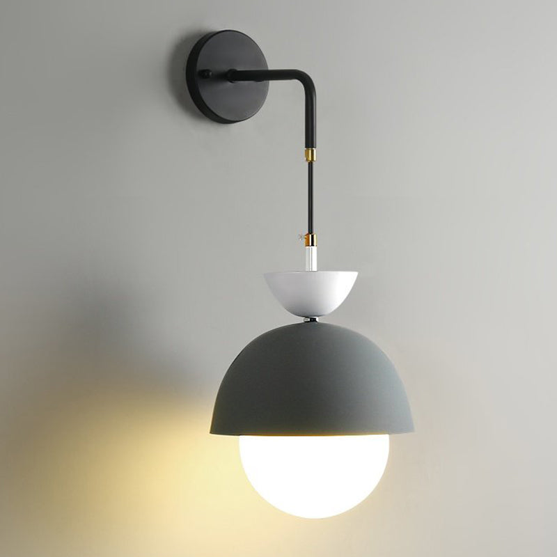 Dome Shape Metal Wall Light Modern Style 1-Light Wall Light Sconce