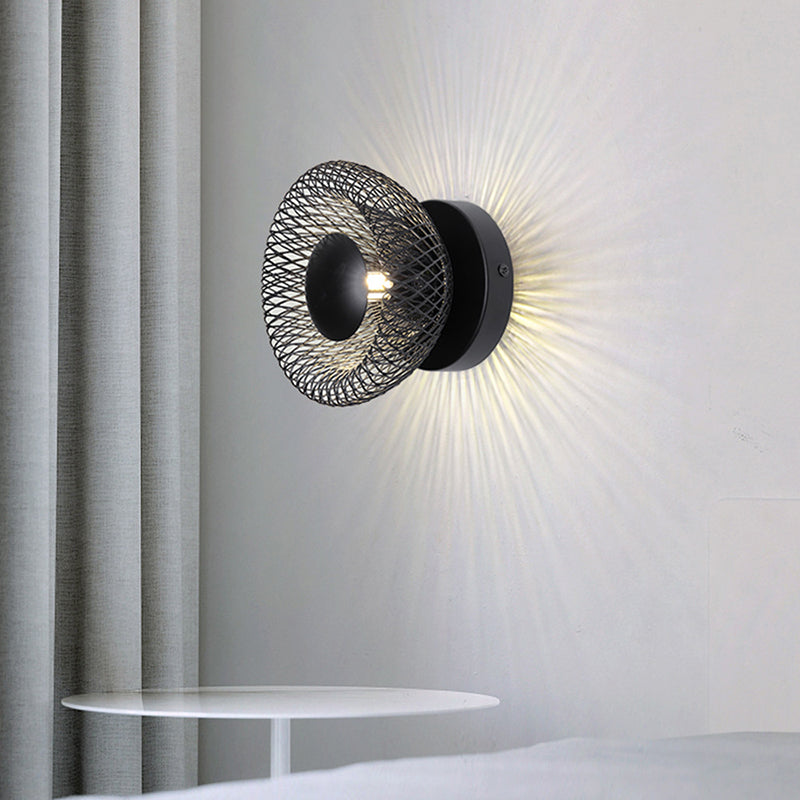 Contemporary Wall Lamp Black Metal Sconce Lighting for Bedroom