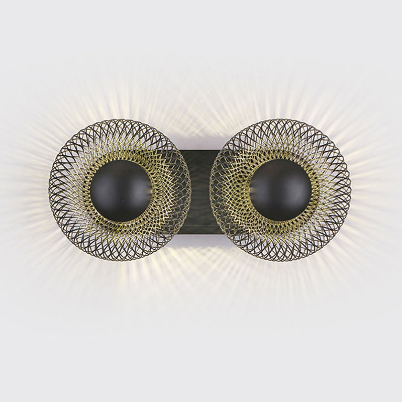 Contemporary Wall Lamp Black Metal Sconce Lighting for Bedroom