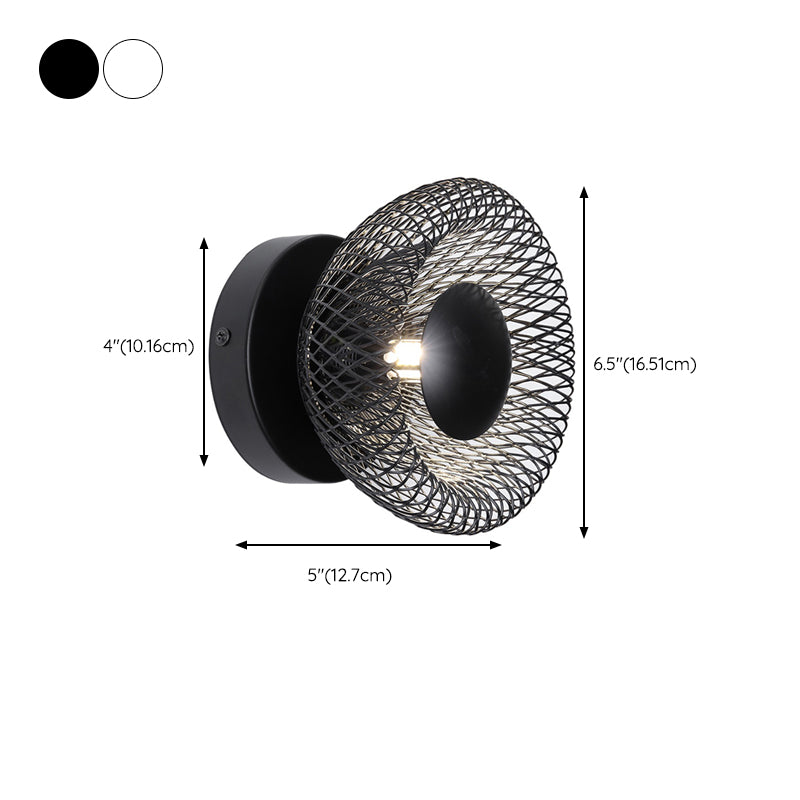 Contemporary Wall Lamp Black Metal Sconce Lighting for Bedroom