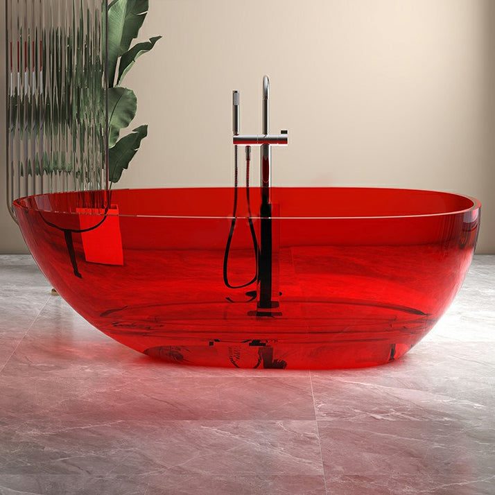 Modern Style Transparent Bathtub Oval Freestanding Bathtub for Bathroom