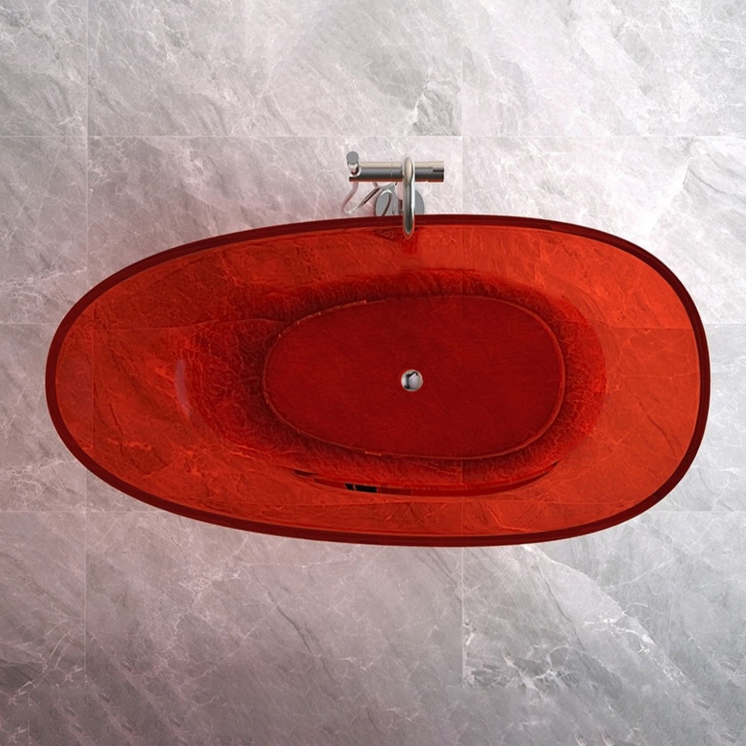 Modern Style Transparent Bathtub Oval Freestanding Bathtub for Bathroom