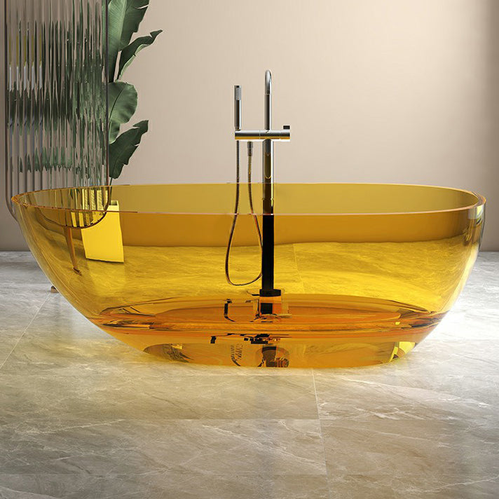 Modern Style Transparent Bathtub Oval Freestanding Bathtub for Bathroom