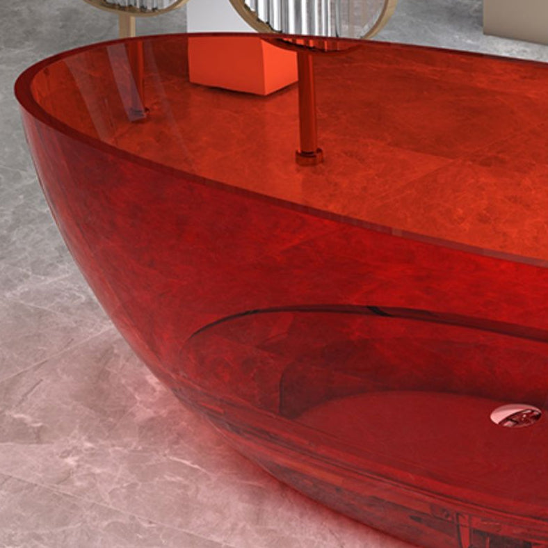 Modern Style Transparent Bathtub Oval Freestanding Bathtub for Bathroom