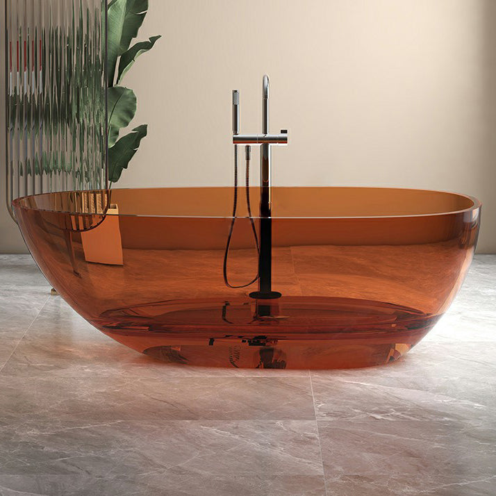 Modern Style Transparent Bathtub Oval Freestanding Bathtub for Bathroom