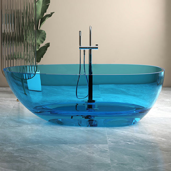 Modern Style Transparent Bathtub Oval Freestanding Bathtub for Bathroom