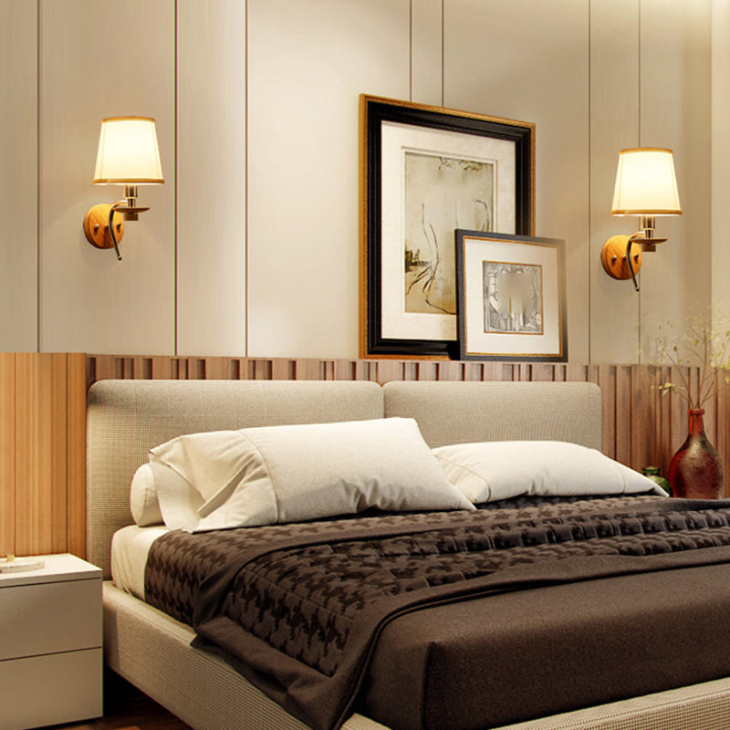 Modern Simple Vanity Light Wooden Base Vanity Lamp for Shower Room