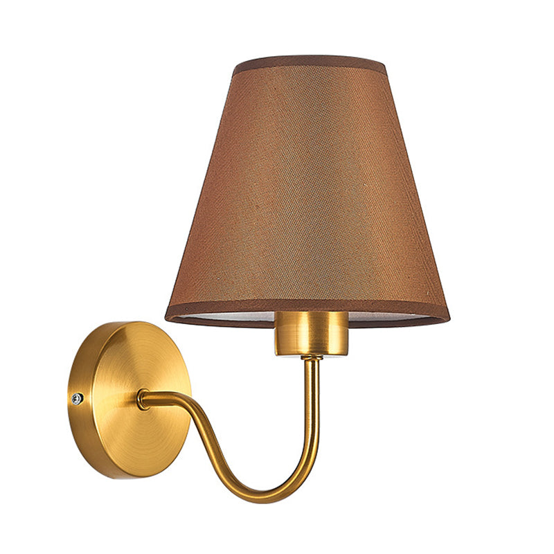 American Style Vanity Light Cone Shape Vanity Lamp with Fabric Shade for Living Room