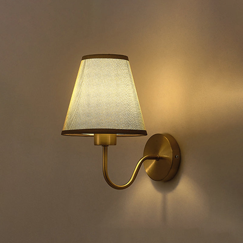 American Style Vanity Light Cone Shape Vanity Lamp with Fabric Shade for Living Room