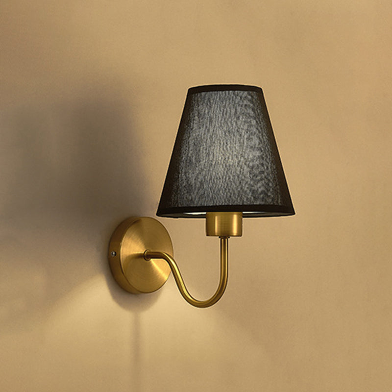 American Style Vanity Light Cone Shape Vanity Lamp with Fabric Shade for Living Room