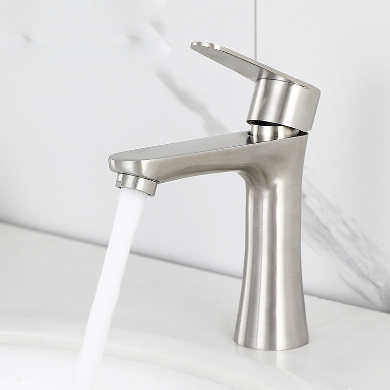 Modern Vessel Faucet Stainless Steel Lever Handles Bathroom Sink Faucet