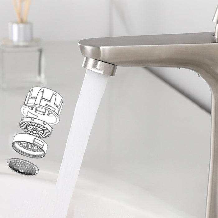 Modern Vessel Faucet Stainless Steel Lever Handles Bathroom Sink Faucet