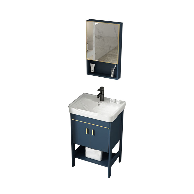 Contemporary Vanity Sink Mirror Cabinet Metal Vanity Cabinet with Storage Shelving