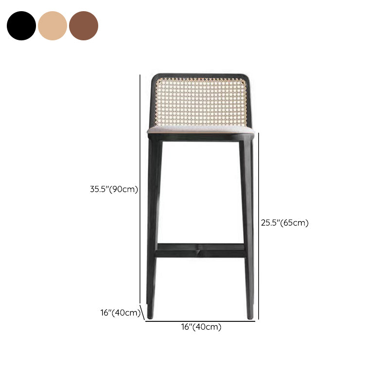 Solid Wood Counter Height Stools Armless Modern Bar and Counter Stool