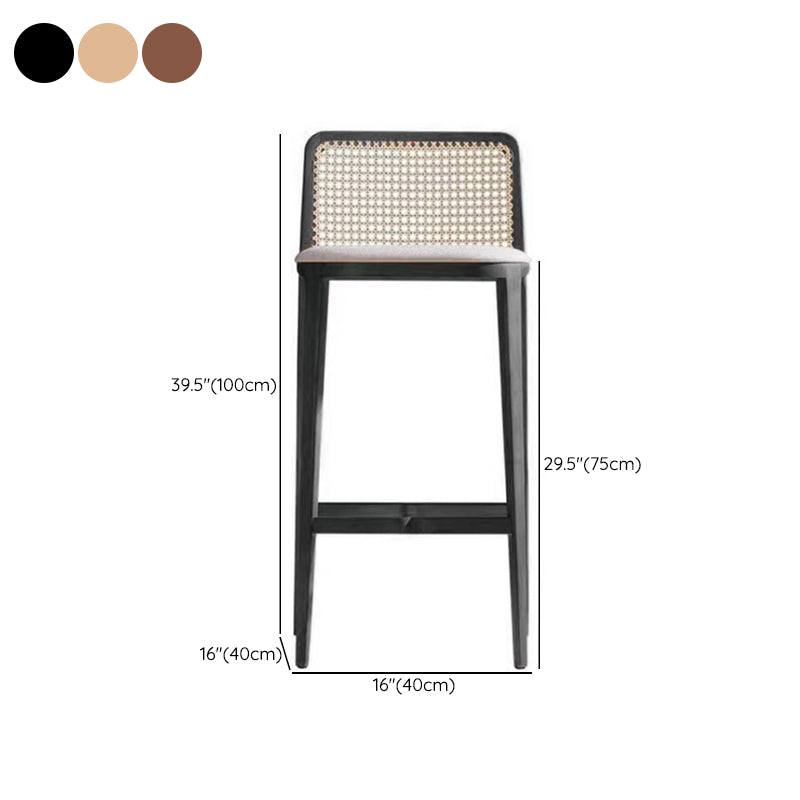 Solid Wood Counter Height Stools Armless Modern Bar and Counter Stool