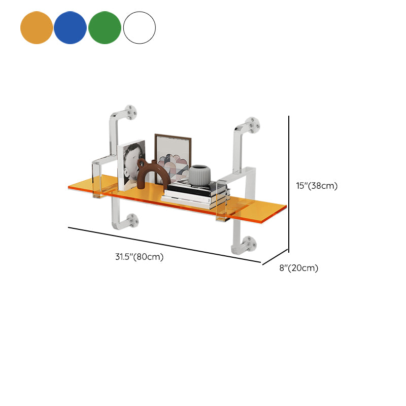 Closed Back Wall Mounted Bookshelf Modern Style Acrylic Bookcase