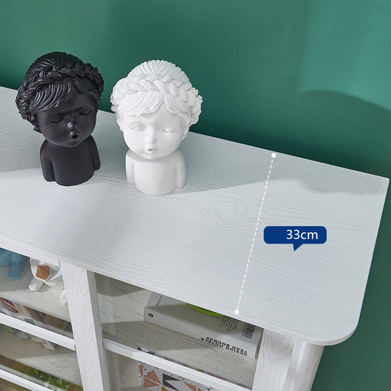 Wooden Standard Bookcase Contemporary Closed Back Bookshelf with Doors