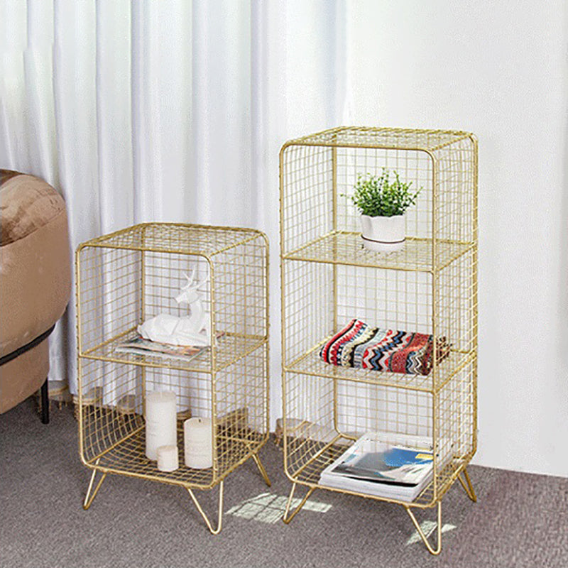 Modern Closed Back Standard Bookshelf Metal Shelves Included Bookcase