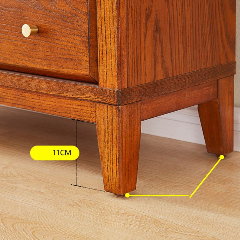 Modern Style Closed Back Bookshelf Wooden Standard Bookcase with Drawers