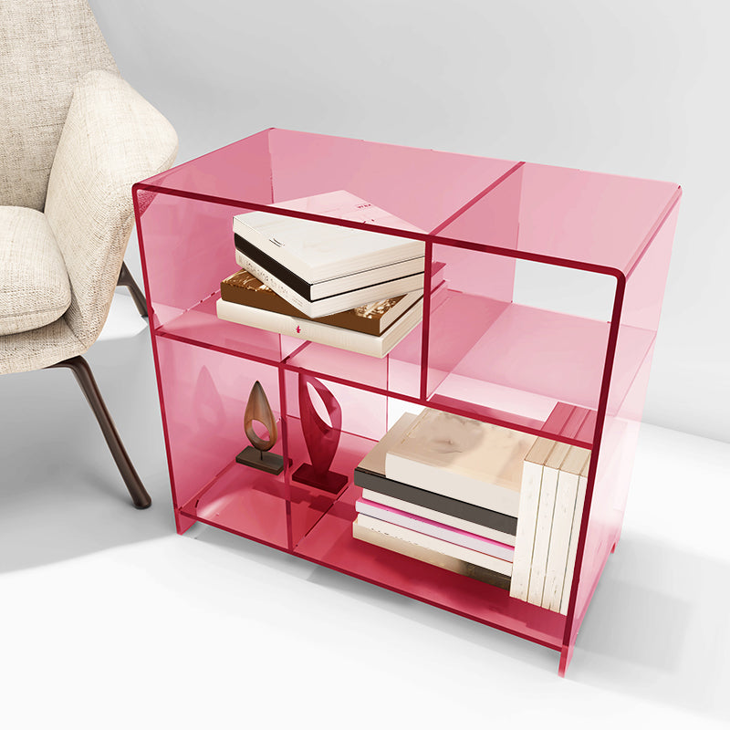 Scandinavian Acrylic Bookshelf Open Back Standard Bookcase with Shelves