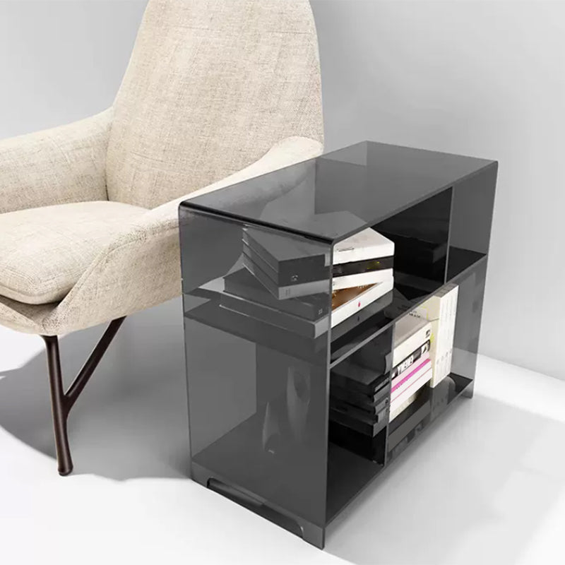 Scandinavian Acrylic Bookshelf Open Back Standard Bookcase with Shelves