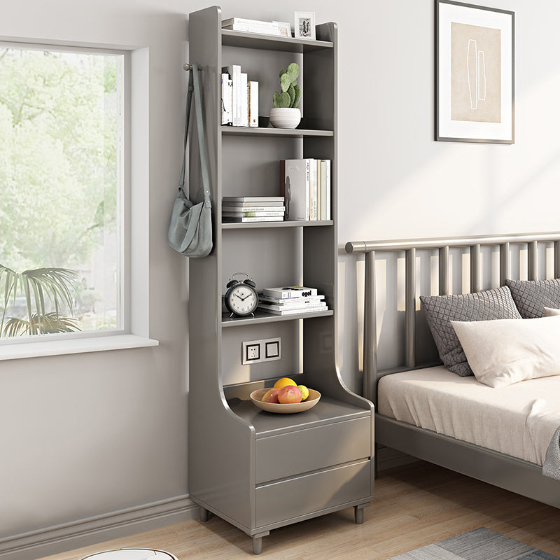 Modern Style Open Back Book Shelf Standard Wooden Bookcase with Drawers