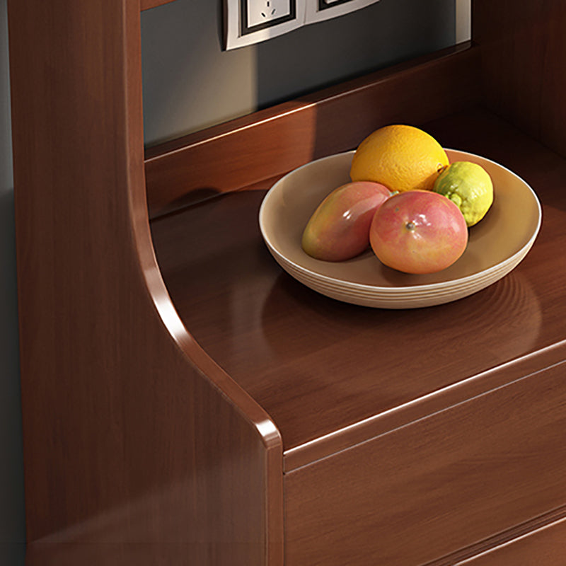 Modern Style Open Back Book Shelf Standard Wooden Bookcase with Drawers