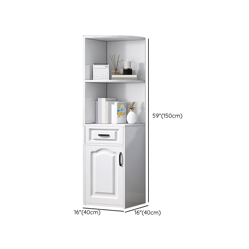 Modern Closed Back Bookshelf Engineered Wood Book Shelf with Cabinets for Home Office