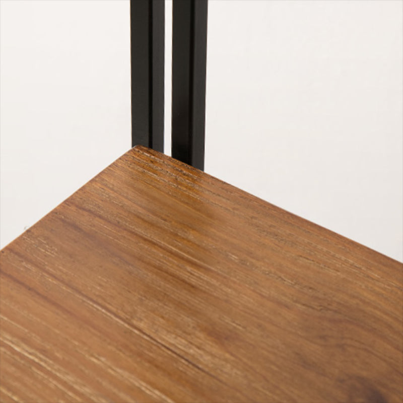 Wooden Open Back Bookshelf Etagere Industrial Bookcase with Shelves