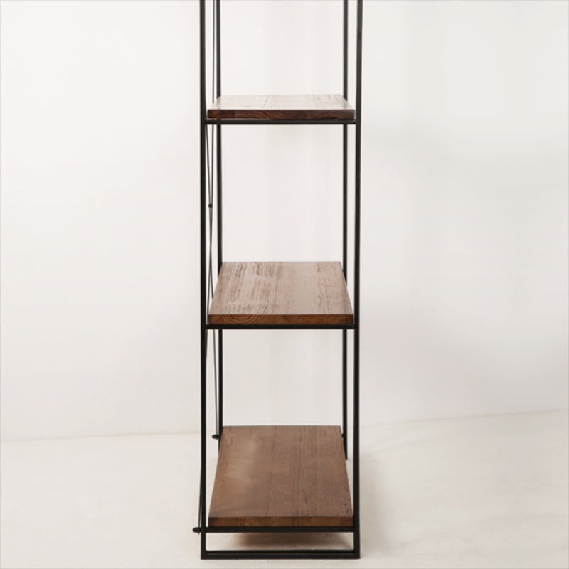 Wooden Open Back Bookshelf Etagere Industrial Bookcase with Shelves