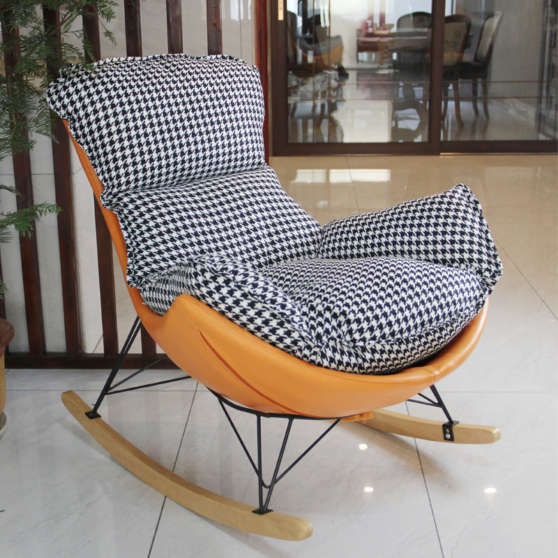 Modern Glider Chair Upholstered Removable Cushions Rocking Chair with Dark Legs