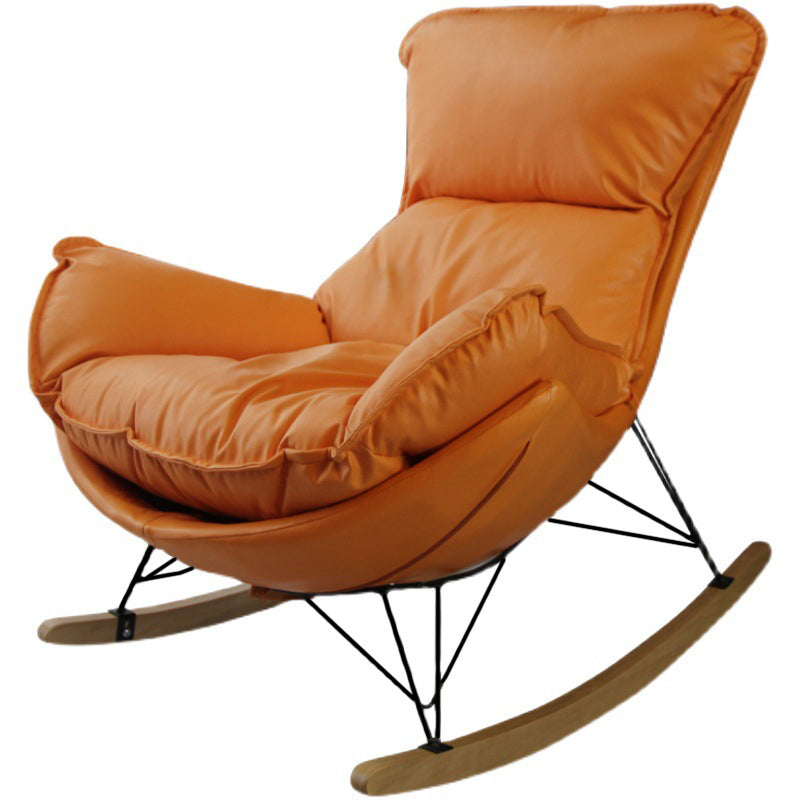 Modern Glider Chair Upholstered Removable Cushions Rocking Chair with Dark Legs
