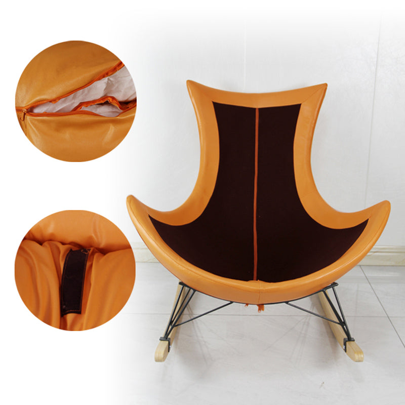 Modern Glider Chair Upholstered Removable Cushions Rocking Chair with Dark Legs