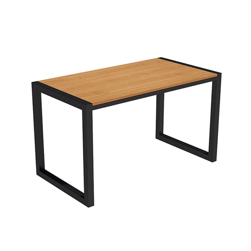 Metal and Wood Dining Set Rectangle Industrial Water Resistant Dining Table