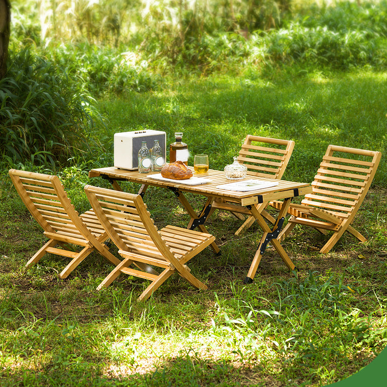 Industrial Solid Wood Folding Table No Natural Variation Rectangle Camping Table