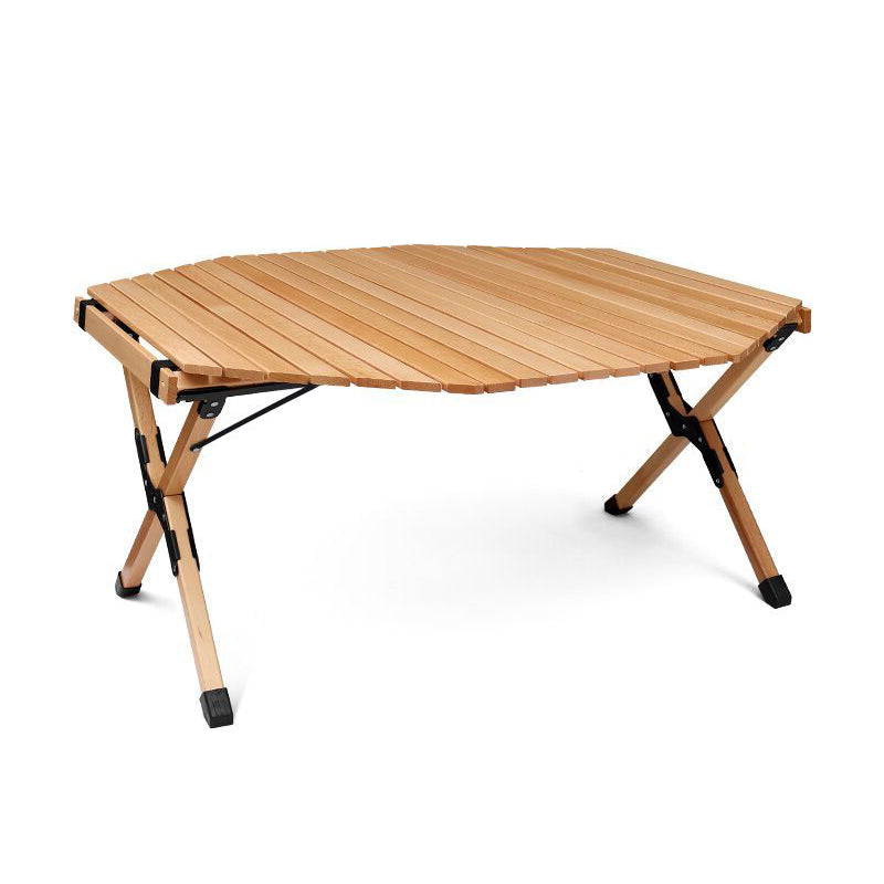 Industrial Patio Table Solid Wood Beech Foldable Camping Table